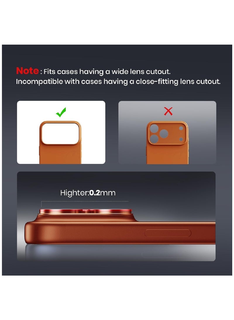 MOBM For iPhone 17 Pro Camera Protector Lens Cover Orange Pack of 2 - Image 4